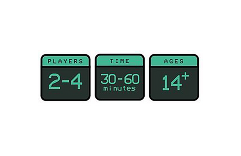 2 to 4 players, 30 to 60 minutes play time, ages 14 and up