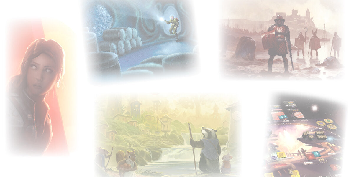 Starling Games. Everdell, A war of whispers, Anomaly, King's Forge, Black Orchestra, Shadow Rift.