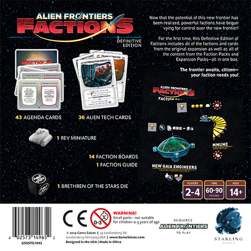 Alien Frontiers Factions Definitive Edition board game expansion