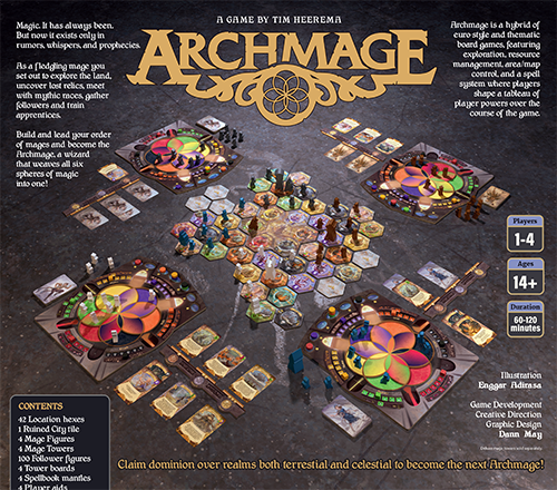 Archmage Standard Edition core board game back of box