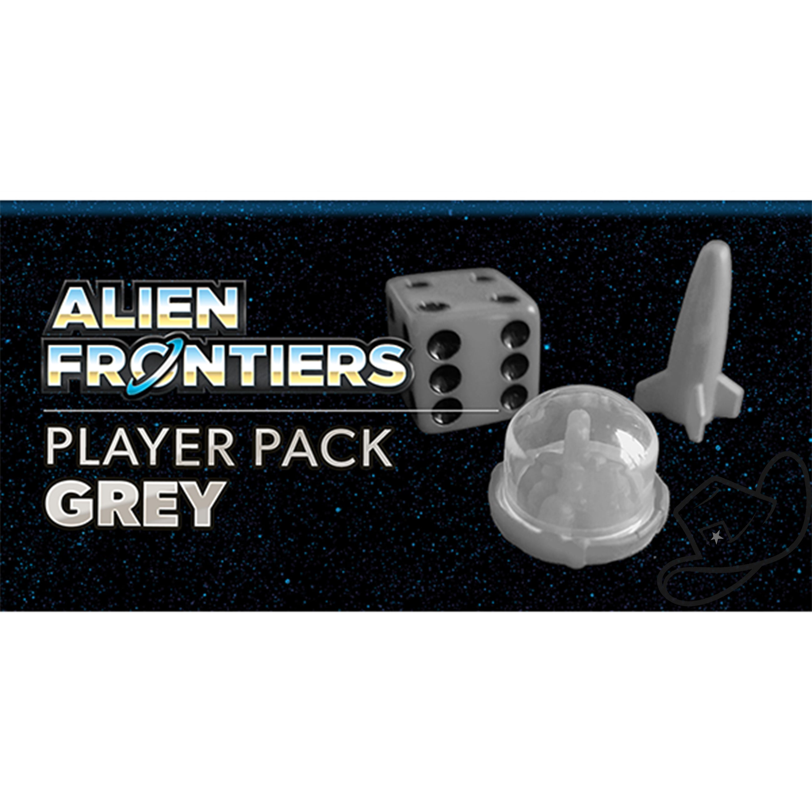 Alien frontiers players pack grey contains all the pieces needed to add a new player