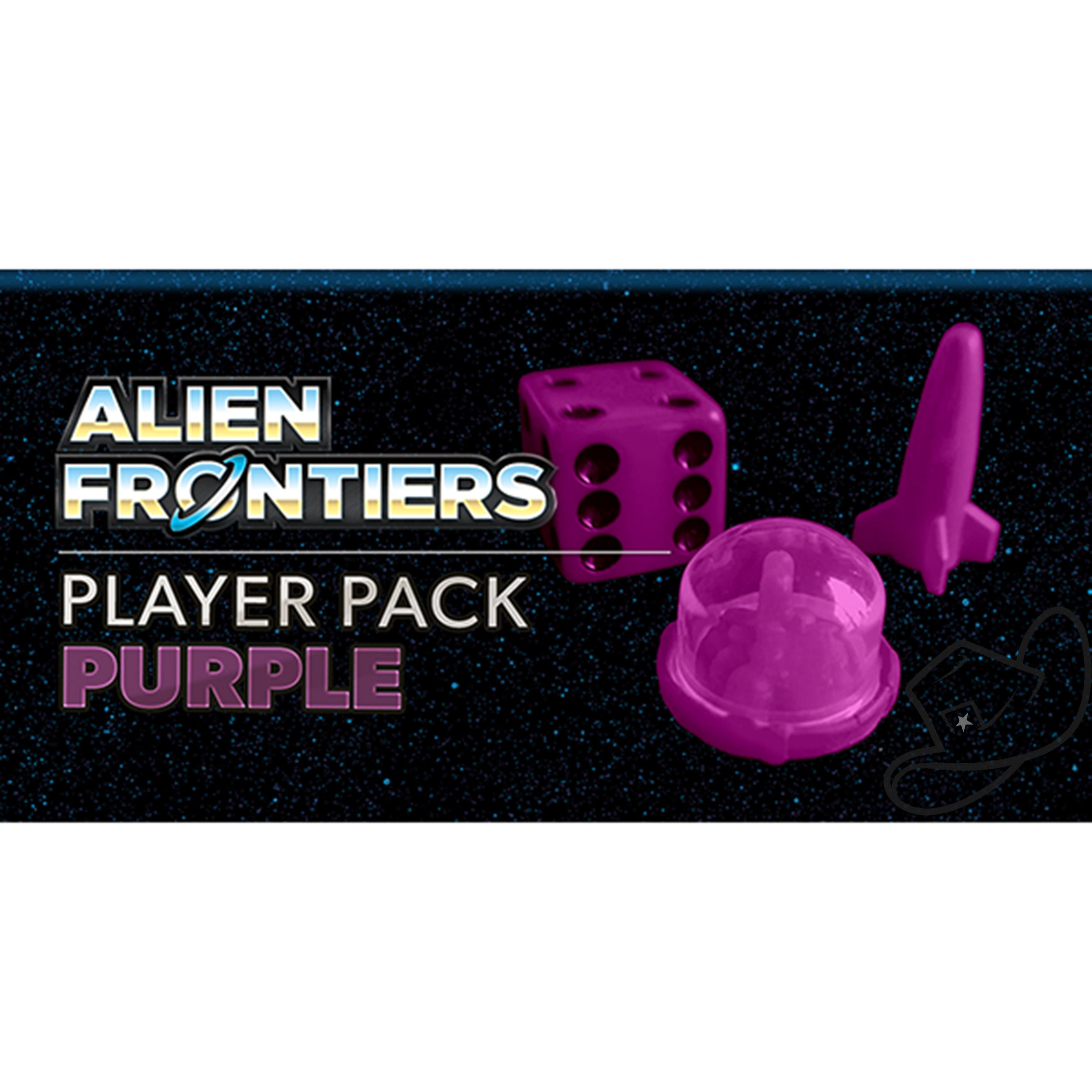 Alien frontiers players pack purple contains all the pieces needed to add a new player