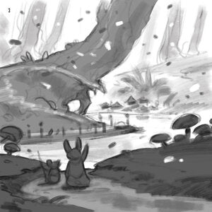 Everdell Bellfaire Expansion cover art, artists sketch