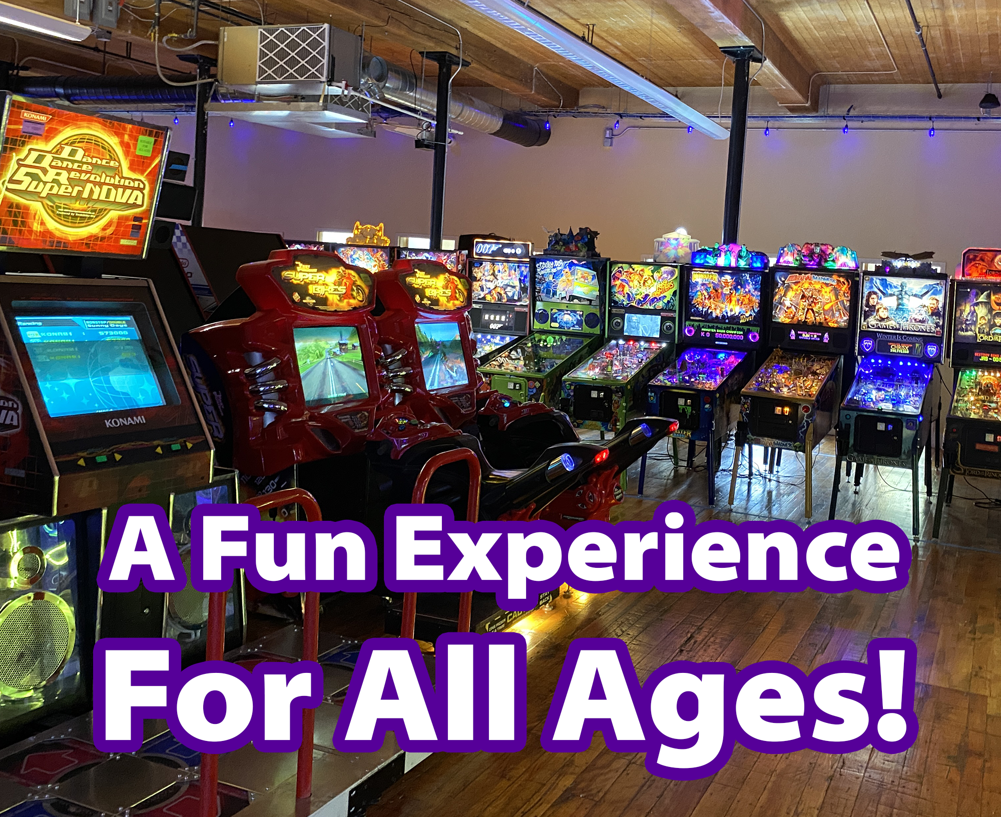 a fun arcade experience for the whole family for all ages