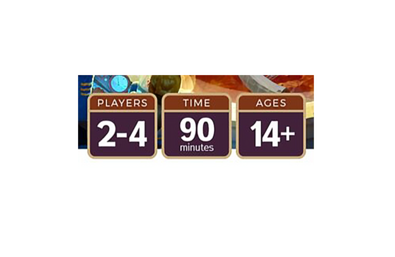 2 to 4 players, 90 minutes play time, ages 14 and up