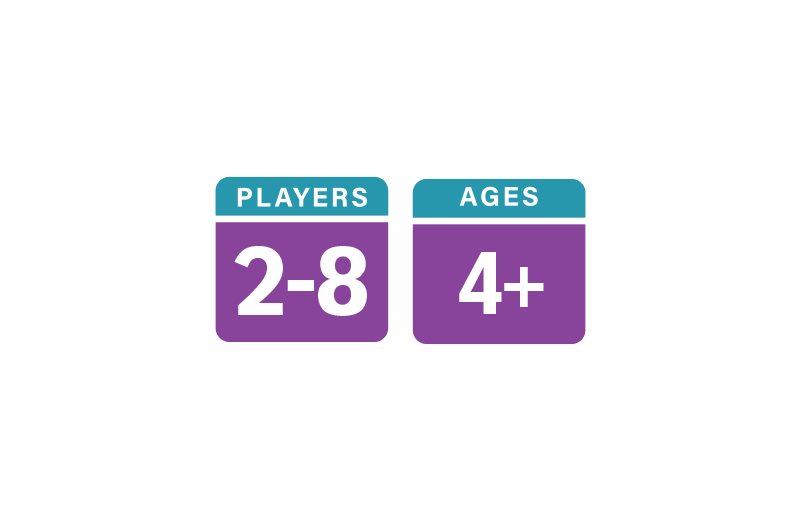 2 to 8 players, ages 4 and up