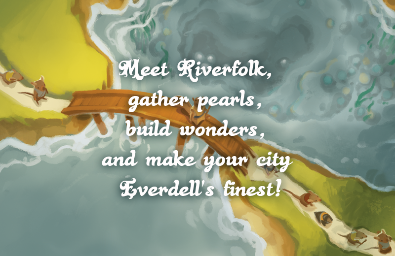 Everdell pearlbrook expansion.  meet riverfolk, gather pearls, build wonders, and make your city Everdell's finest!