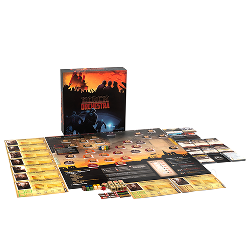 Black Orchestra game board dice pieces board setup