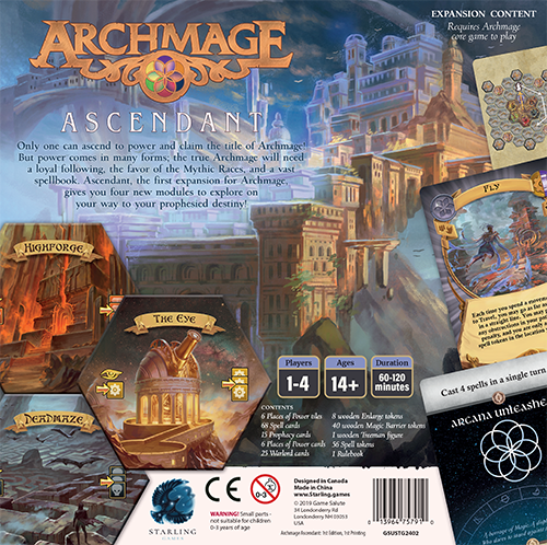 Archmage Ascendant board game expansion back of box