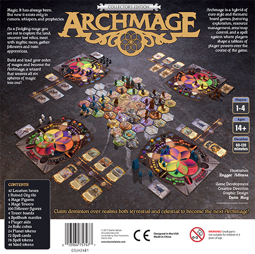 Archmage Collectors Edition core board game back of box
