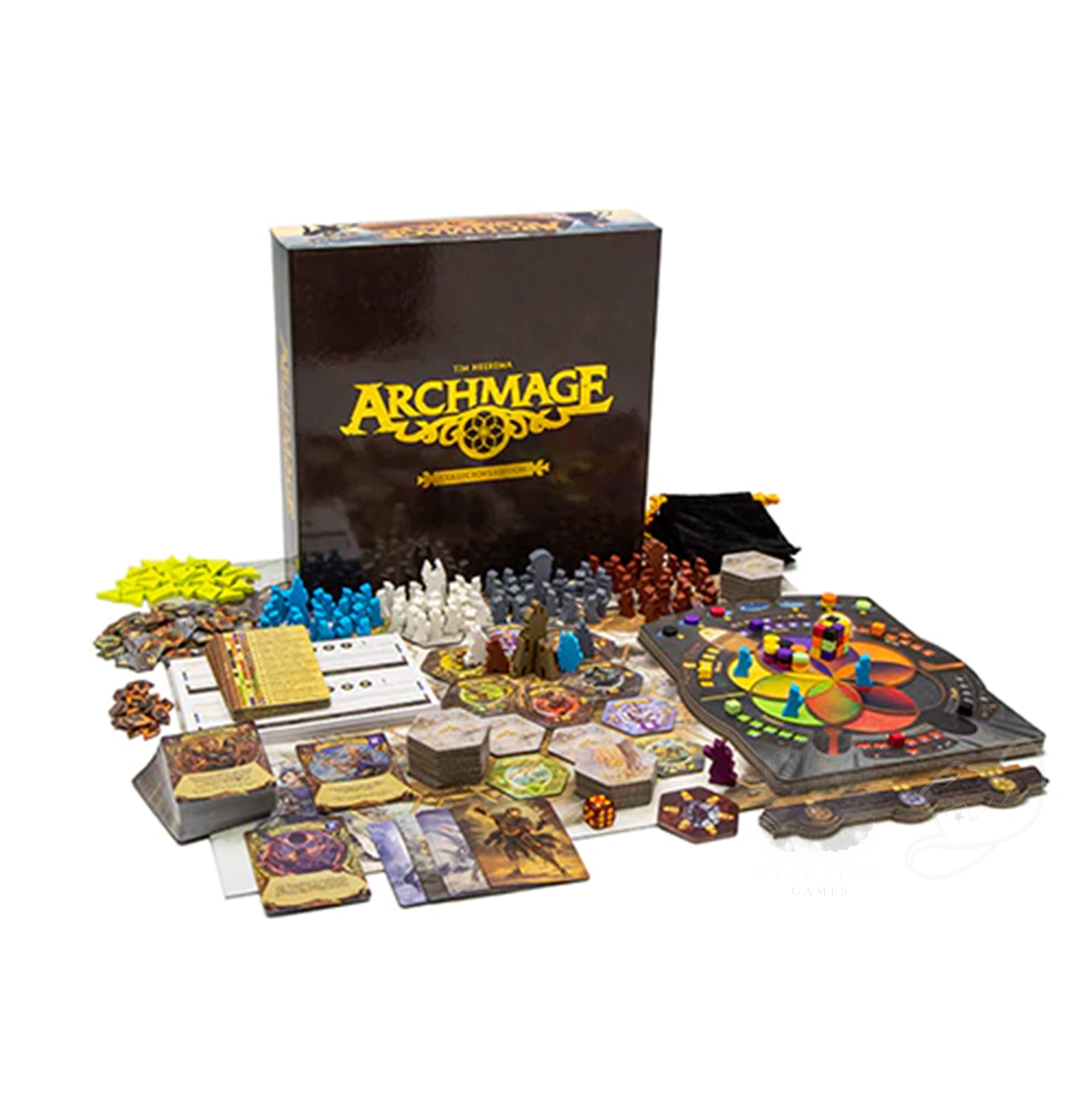 Archmage Collectors Edition core board game pieces minis bord resources and cards