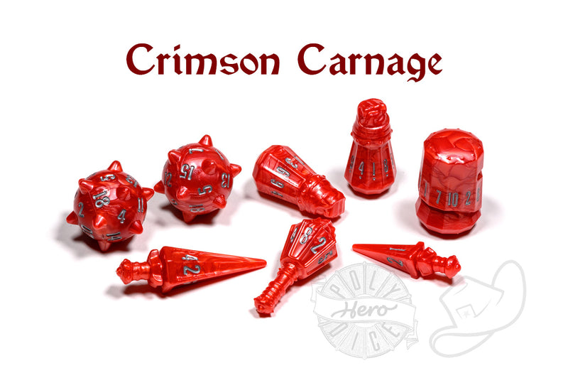 Products PolyHero Warrior 8 Dice roleplaying Set crimson carnage