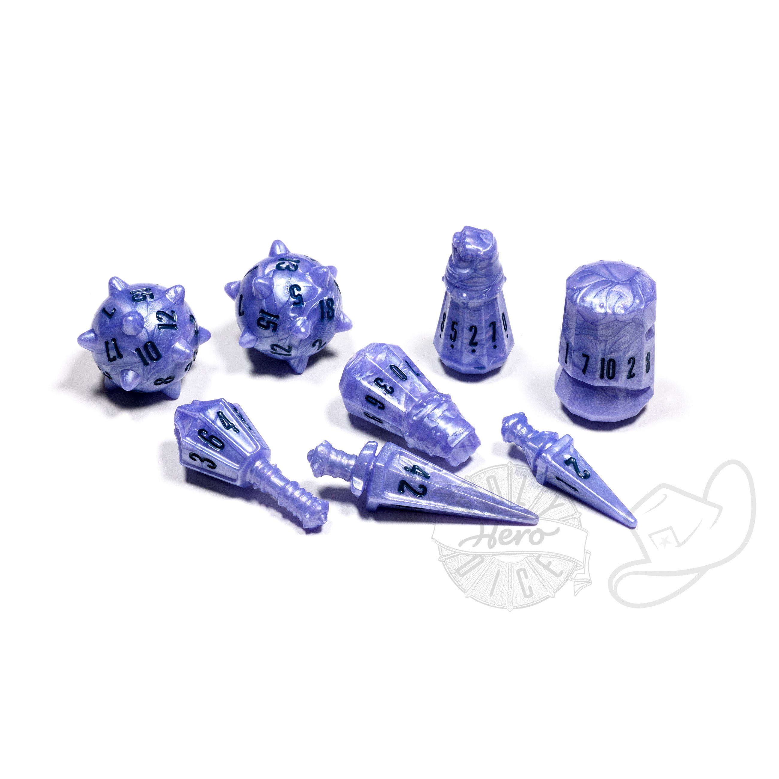 Products PolyHero Warrior 8 Dice roleplaying Set ghost knight