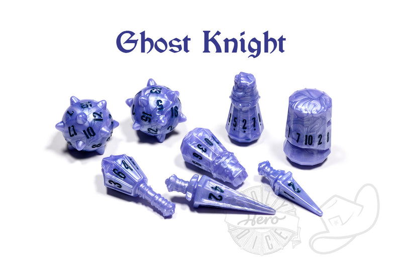 Products PolyHero Warrior 8 Dice roleplaying Set ghost knight