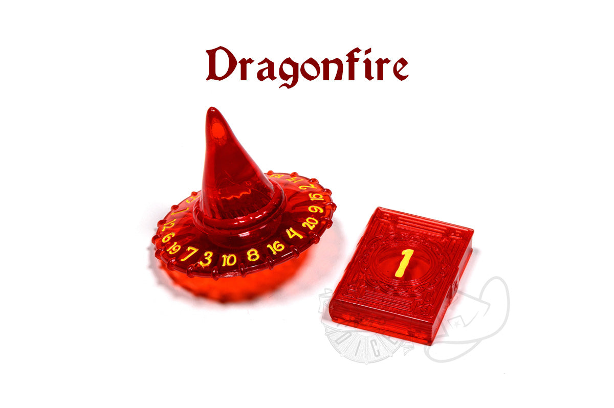 PolyHero Wizard d20 Wizard Hat and d2 Spellbook dragonfire