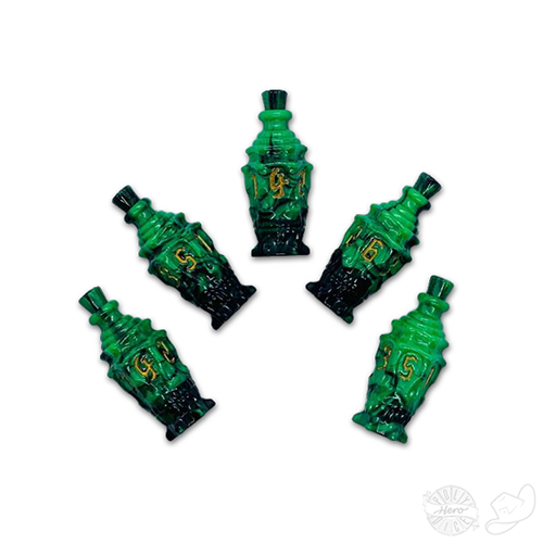 PolyHero Rogue d6 Poison Vials Vicious Venom roleplaying dice