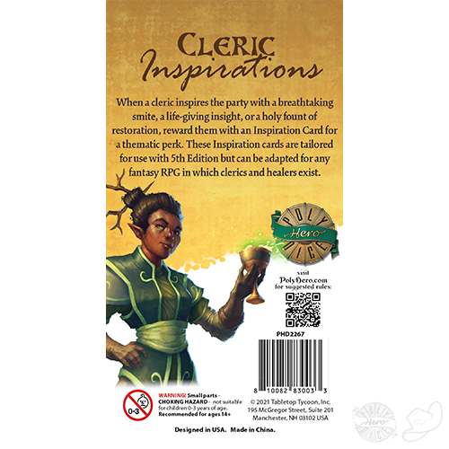 PolyHero cleric Inspiration roleplaying character Cards