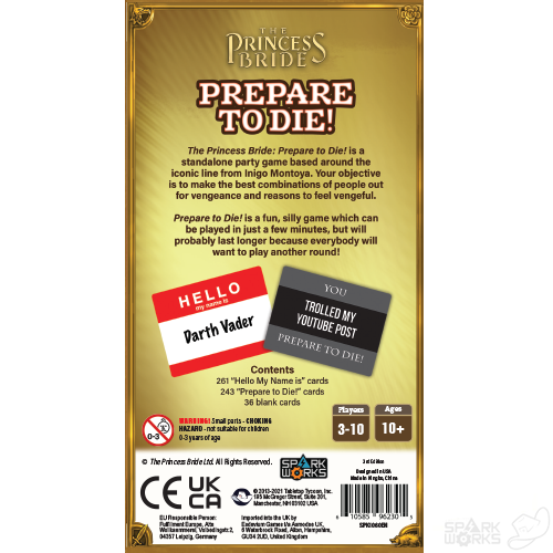 The Princess Bride Prepare To Die 3rd Edition party game